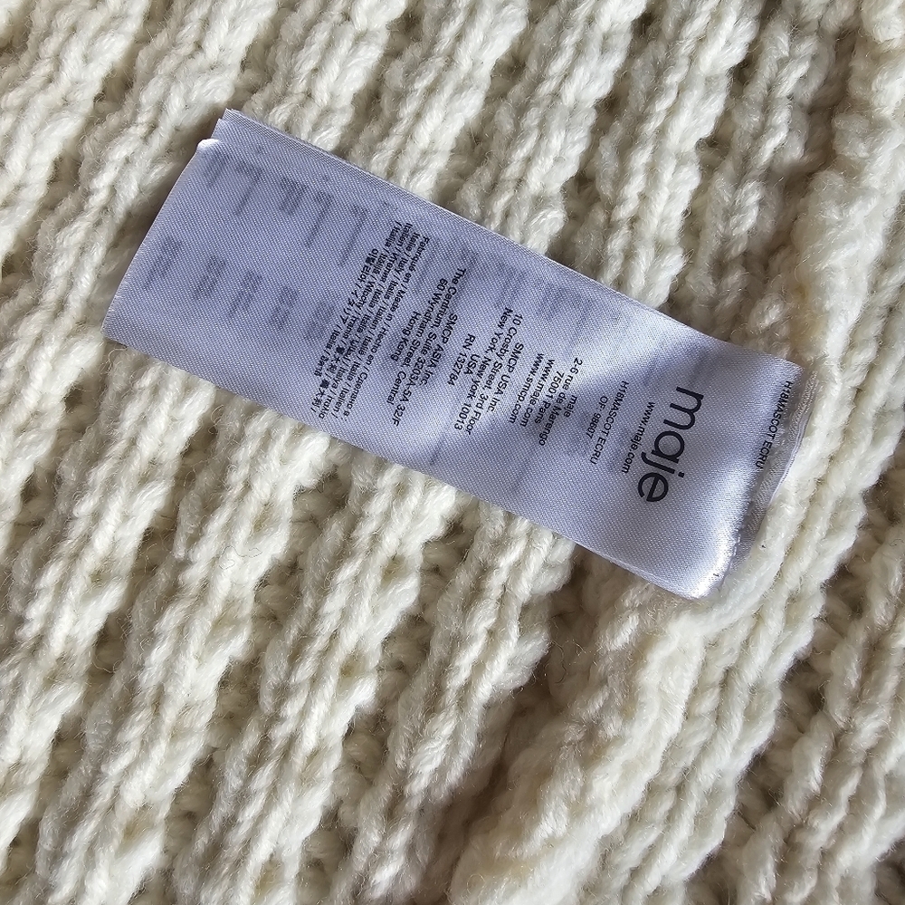 Maje Nordic Fair Isle Chunky Knit Wool Blend Cardigan Oversized Cozy Luxury S/M - Picture 9 of 13